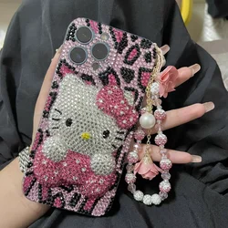 Sparkling Rhinestone Crystal Phone Case with Chain - Transparent Bumper Cover - iPhone 12 Mini (Rhinestones  chain)