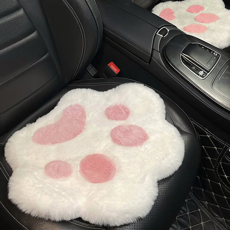 

Creative Cat Paw Shape Car Seat Cushion Pad Cute Animal Paw Soft Plush Fur Throw Pillow with Filling Auto Home Decoration