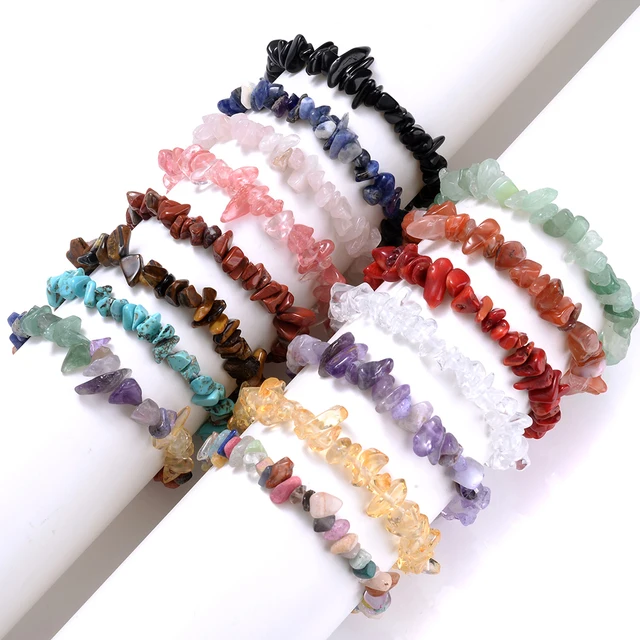 2022 Irregular Natural Crystals Chakras Stone Bracelet Gem Beads