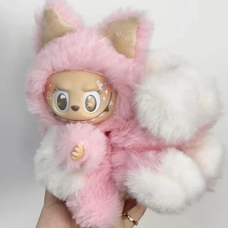 Labubu-style 17CM plush doll with vinyl face and soft costume – collectible gift toy with free shipping to Singapore.