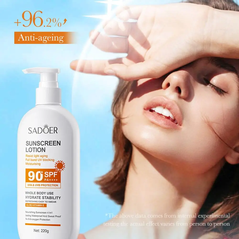 Facial Body Protection Cream SPF 90 Sunblock Whitening Sunscreen Anti Sun Cream Skin Protective 220ml/30 UV Resistance Skin Care