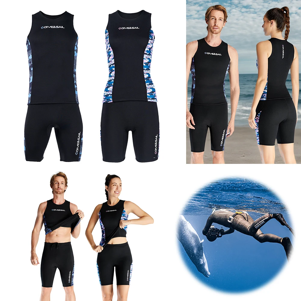 Sleeveless Surfing Canoeing Scuba Diving Vest 2mm Neoprene Sleeveless Wetsuit for Surf Swim Snorkeling Canoeing Kayaking