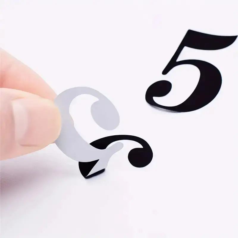 Number Stickers 4 sheets 4 inch Big Large Numeral for Mailbox Stationery DIY Self-adhesive Waterproof Home Decor