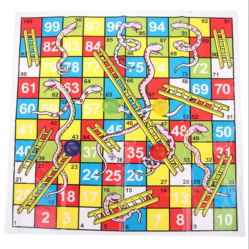 Snake Ladder Flight Chess 38cm/14.96inch Educational Children Toys Board Game Set Portable Flying Chess Board Game