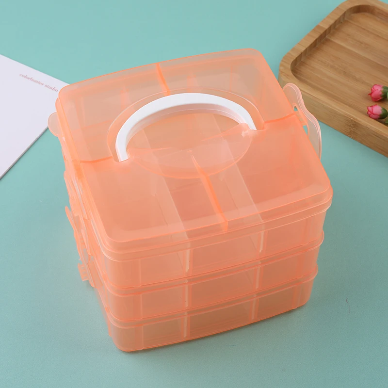 LMDZ 3 Layers 18 Compartments Plastic Storage Box Clear Organizer Multifunction Empty Box Sewing Tools Jewelry Container storage box plastic storage box