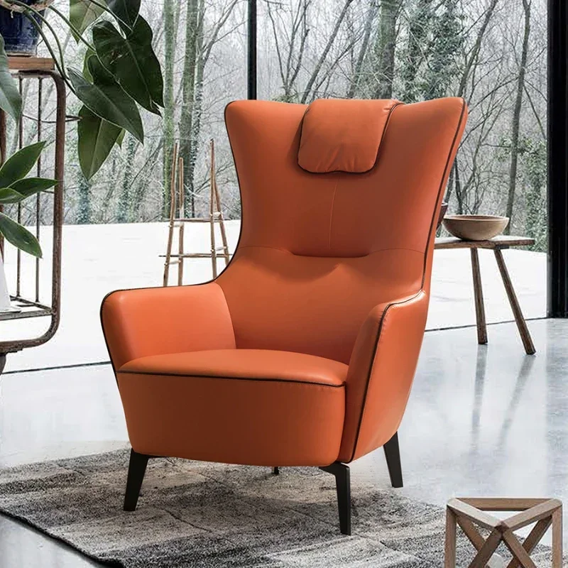 

Single Seat Simple Modern Wingback Leisure ChairHigh Back Leather