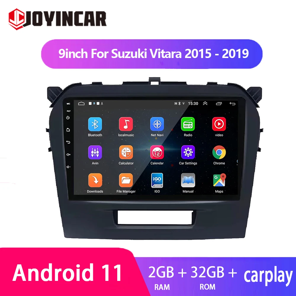 

Автомагнитола для Suzuki Vitara 2015-2019, 9 дюймов, Android 11, автомобильное радио, стерео, мультимедиа, видео, аудио, Carplay, Bluetooth, плеер, навигация, GPS