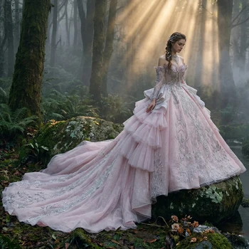 Sharon Said Luxury Pink Sweetheart Off Shoulder Wedding Dress with Heavy Crystal Beaded Women Party Bride Gowns SW608 Customized 1