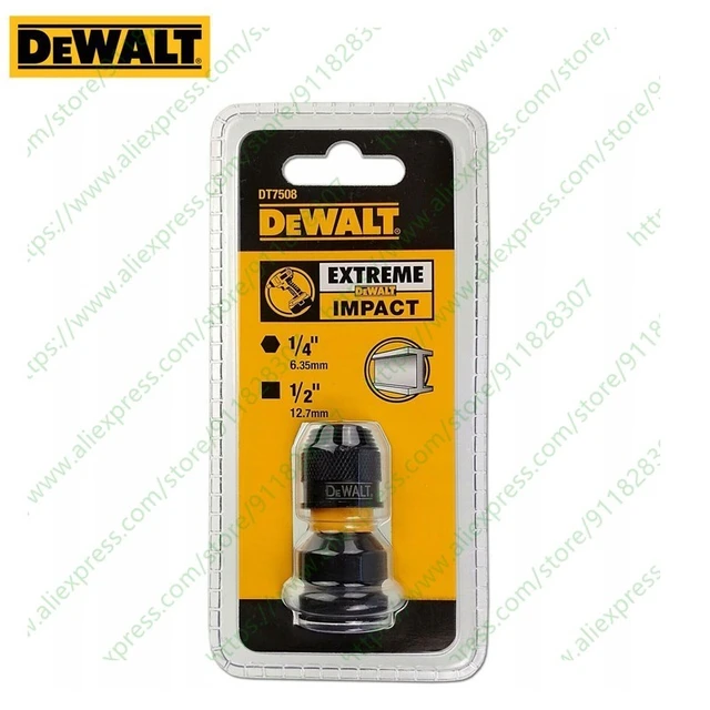 DEWALT Impact Wrench Adapter DT7508-QZ 1/4 Hex to 1/2 Square Tool  Accessories Ratchet Spanner Set Drive Converter DT7508 - AliExpress