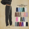 Straight-lined, Cashmere, solid color sweatpants 2