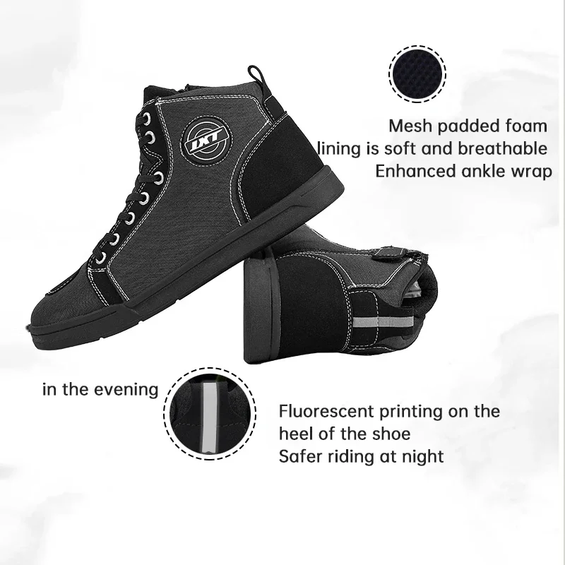 motorcycle riding shoes men's and women's casual short boots fall-proof breathable riding boots protective Motorbik Rubber Sole