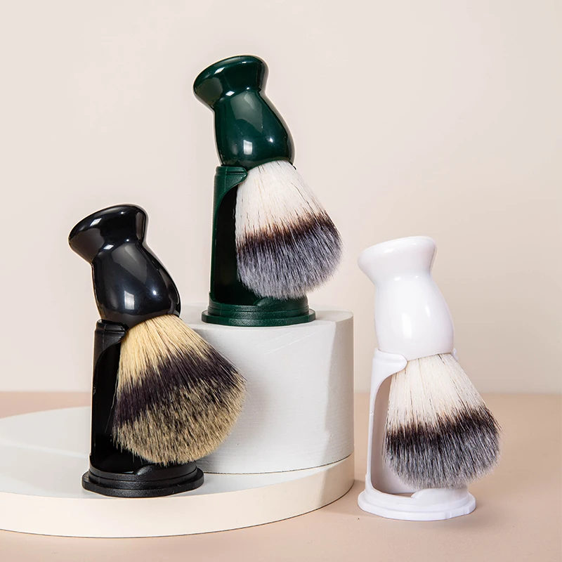 

2pcs/set Beard Shaving Brush Comb for Beard with Rack Handle Bristle Hair Salon Barber Soap Foam Shave Men Facial Cleaning Tool