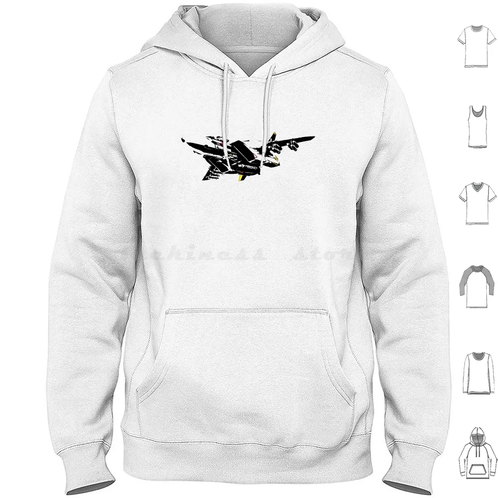 Felpe Con Cappuccio Skull Leader Manica Lunga Muratore Destroid Anime Mecha Skull Veritech Valkyrie