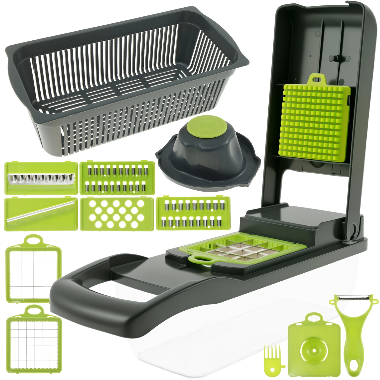 Chopper de vegetais com recipiente de 2,5l multifuncional picador de alimentos eficiente cortador de vegetais para salada batata cenoura picador de alimentos