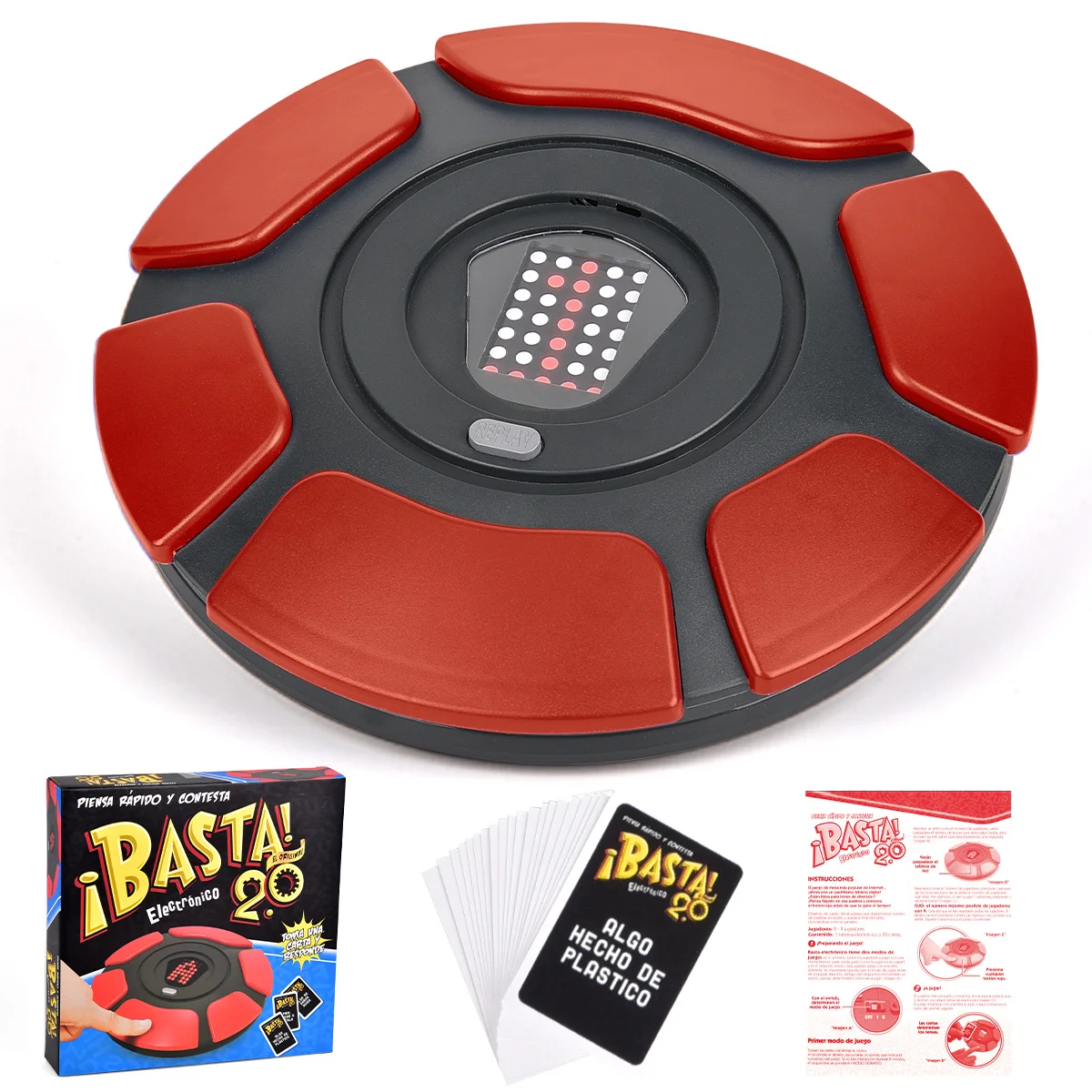 Basta 2.0 Spanish English Word Board Game Electronic Button Digital Display Quick Thinking Letters Pressing Travel Games Gifts 6