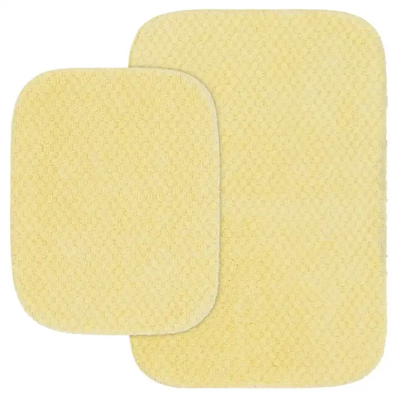 

2 Piece Washable Nylon Bathroom Rug Set Rubber Ducky Yellow