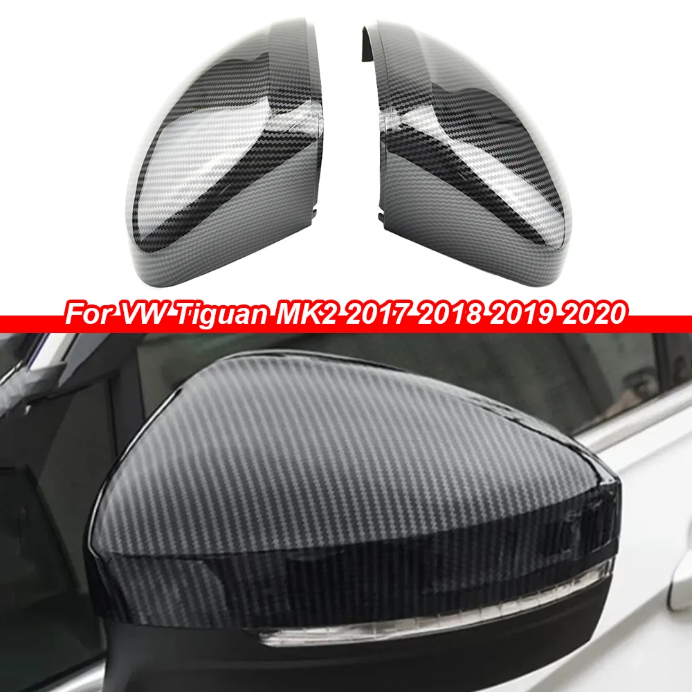 

For Volkswagen VW Tiguan MK2 2016-2018 2019 ABS Carbon Fiber Side Door Rearview Mirror Cover Trims Car Accessories