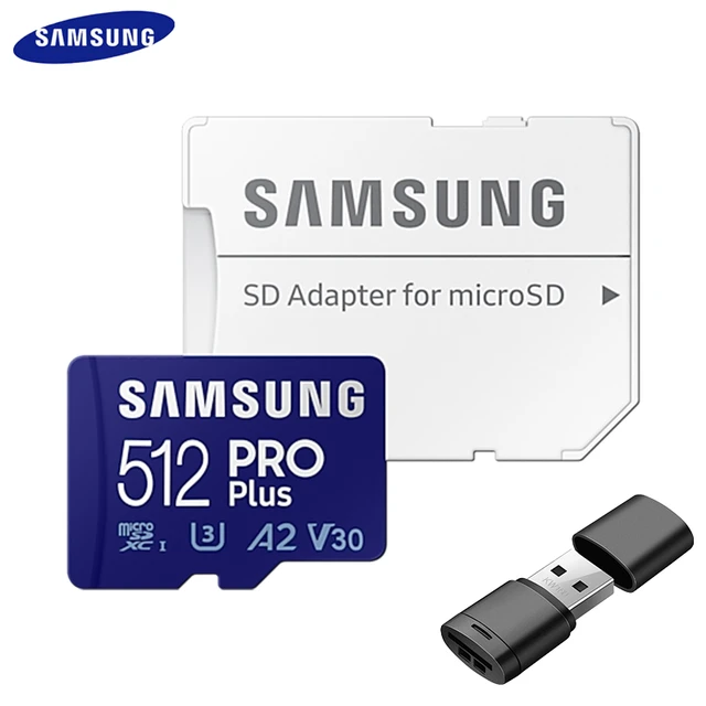 SAMSUNG PRO Plus Carte mémoire 128 Go U3 4K V30 Carte Micro SD 256 Go 512 Go  160 MBumental Classe 10 A2 Microsd SDXC TF Carte UHS-I Micro SD - AliExpress