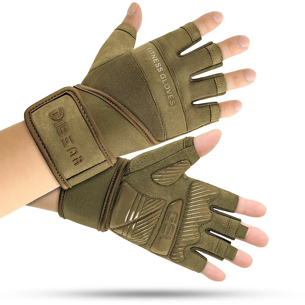 Description Picture 3 of itemNEW Half Finger Gym Gloves Weightlifting Dumbbell Training Anti-Slip Fitness Gloves with Wrist Support Workout Crossfit Exercise