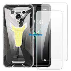 Enhanced Soft Case with Dual Tempered Glass Screen Protectors - Robust Full - Body Protection for Ulefone Armor 34 Pro (Transparent)