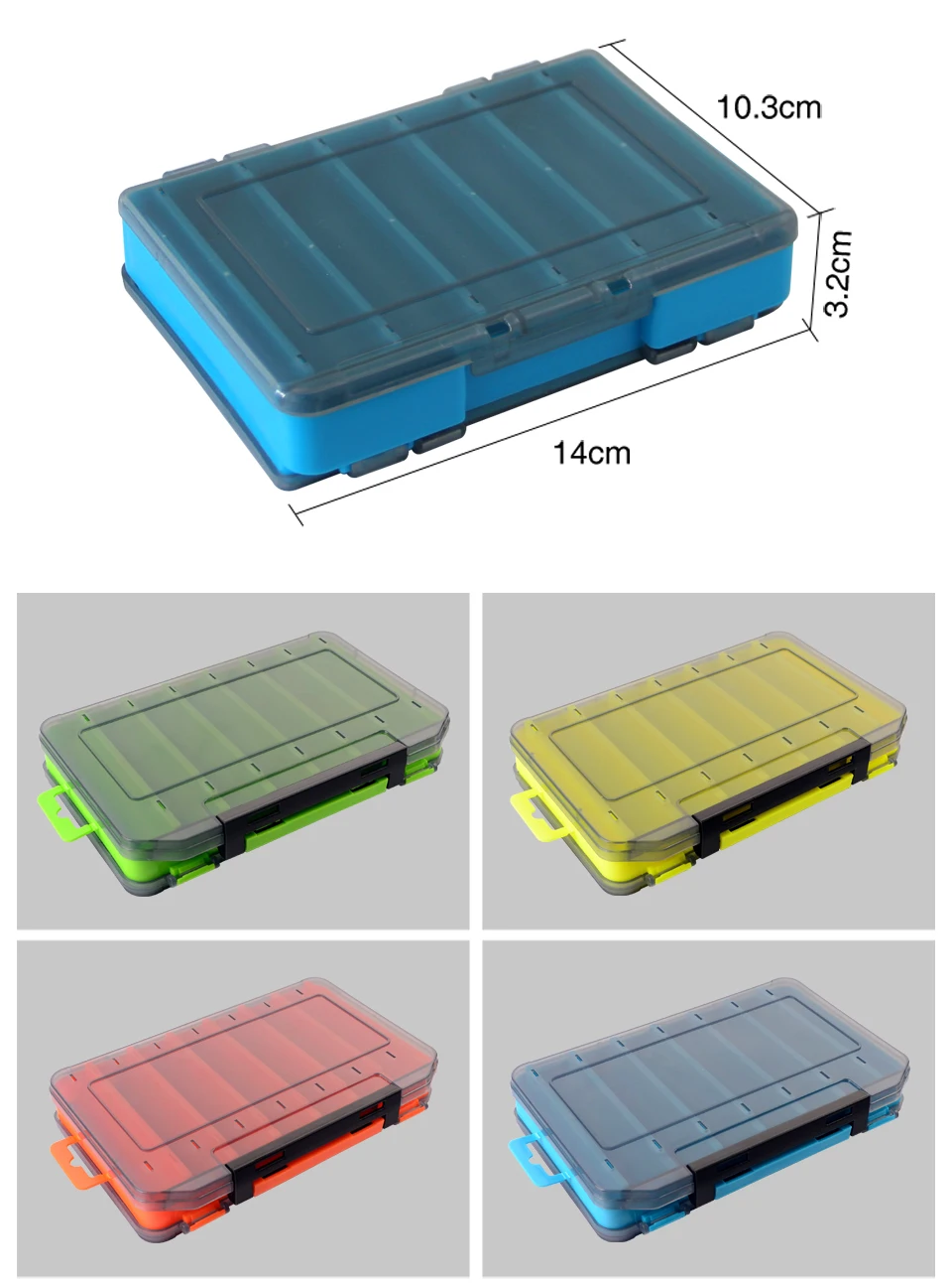Doppelseitige Angelgerät-Aufbewahrungsbox für Spinner, Köder, Egi-Werkzeugkasten, künstlicher Köderkoffer, Fischerzubehör, Organizer – Detail 3