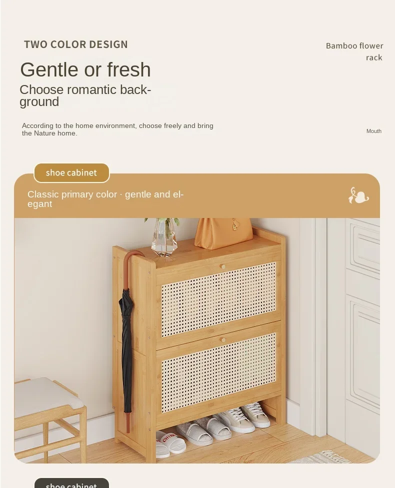 Description Picture 4 of itemModern Multilayer Shoe Cabinets Nordic Bamboo Simple Decor Shoe Rack Luxury Organizer Armarios De Dormitorio Hallway Furniture