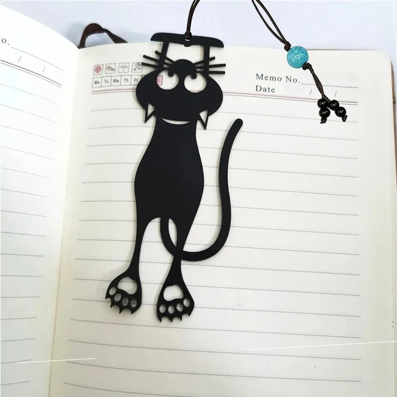 Metal 3D Hollow Black Cat Bookmark for Books 3D Hollow Black Cat Bookmark for Kids Student Teachers Gift School Office Stationery