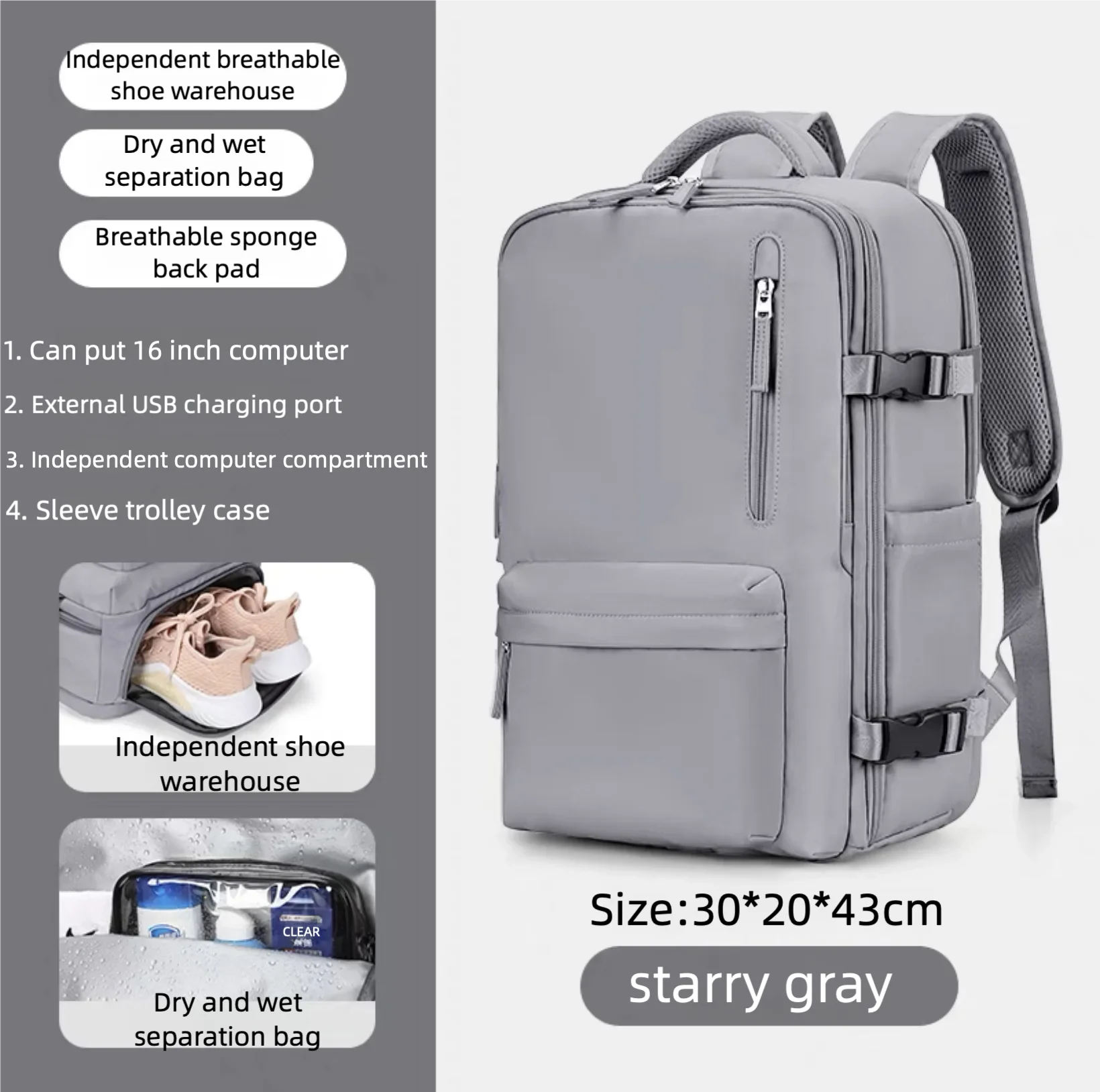 Zaino 40x30x20 40x20x30 Bagaglio Zaino 40x30x20 Aereo, Zaino Per