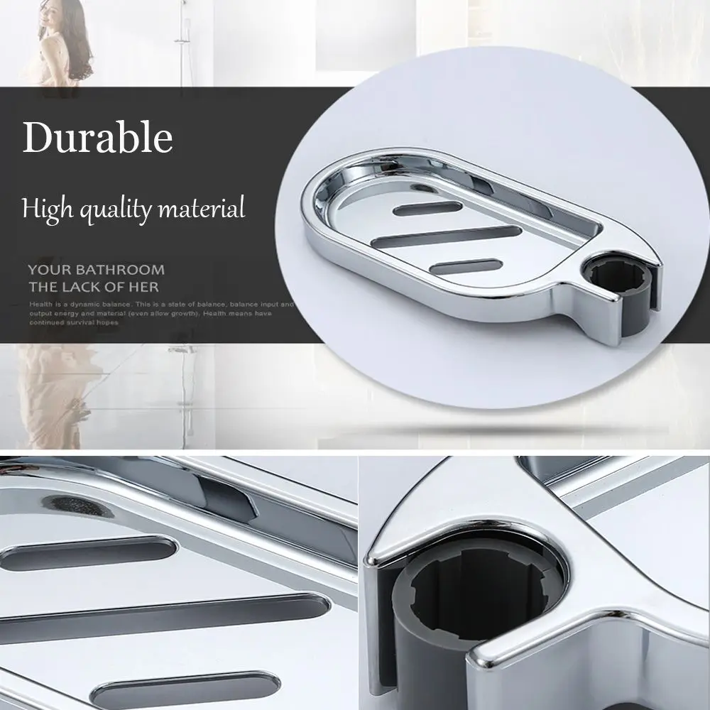 

Gadget Silver Bath Shower Bathroom Plates Soap Dishes Adjustable Rail Slide Soap Holder