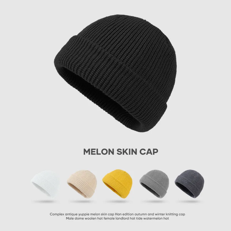 

Melon Skin Cap Men Women Autumn Winter New candy-coloured Woolen Knitted Cap Warm Couple Set Head Cap Student Cap Free Shipping