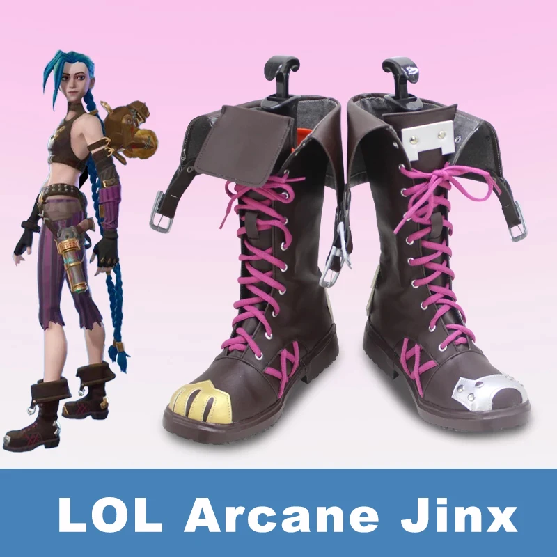 

Аниме Косплей Реквизит Игра LOL анимация Arcane Jinx Пользовательские сапоги Хэллоуин Карнавал шоу обувь для женщин мужчин на заказ любой размер