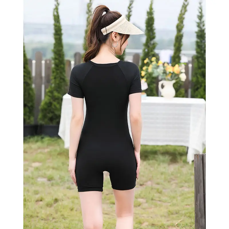 One-Piece Swimsuit Woman Short Sleeve Swimwear 2024 Women Rash Guard Bikini Bathing Suit Beachwear Surfing Swim Suits Monokini