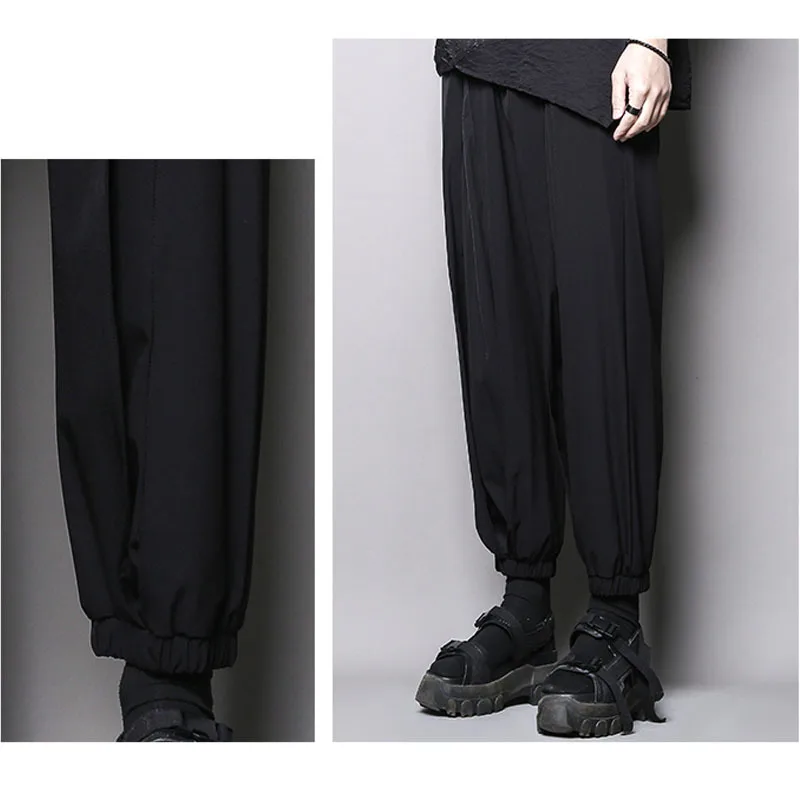 Description Picture 4 of itemMen's Loose Wide Legged Leggings 2022 Summer New Youth Trend Loose Large Casual Harlan Cropped Pants