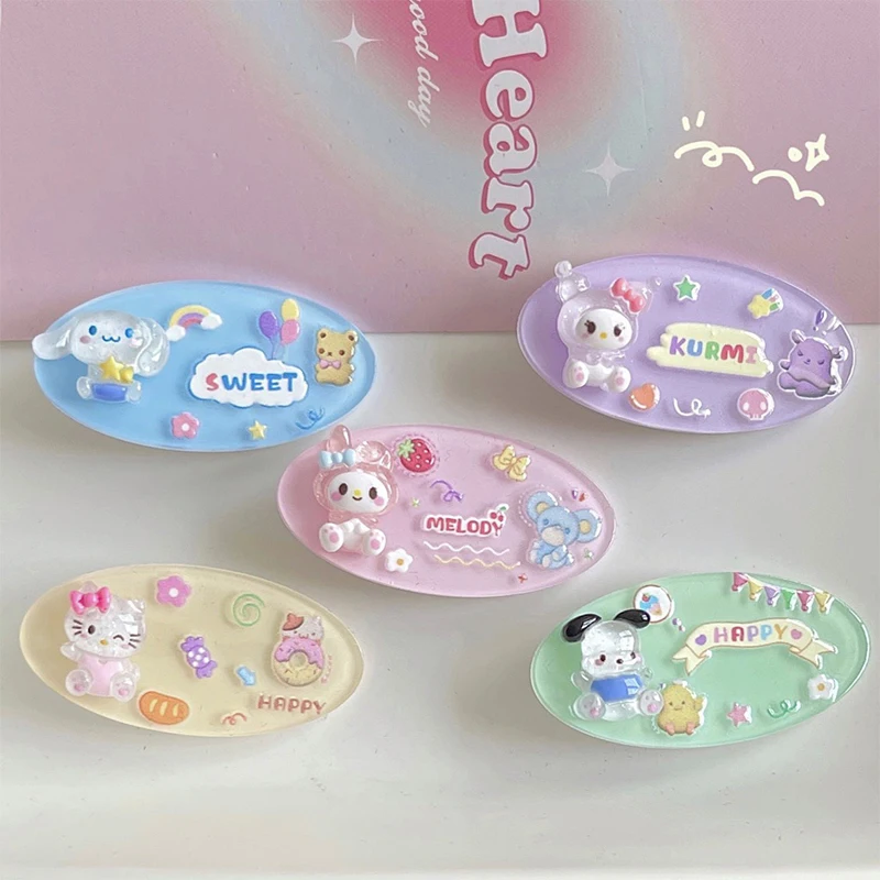 

2Pcs Sanrio New Hello Kitty Kawaii Anime Headwear Cinnamoroll Cute Cartoon Hair Clip Kuromi Lovely Accessory Toys for Girls