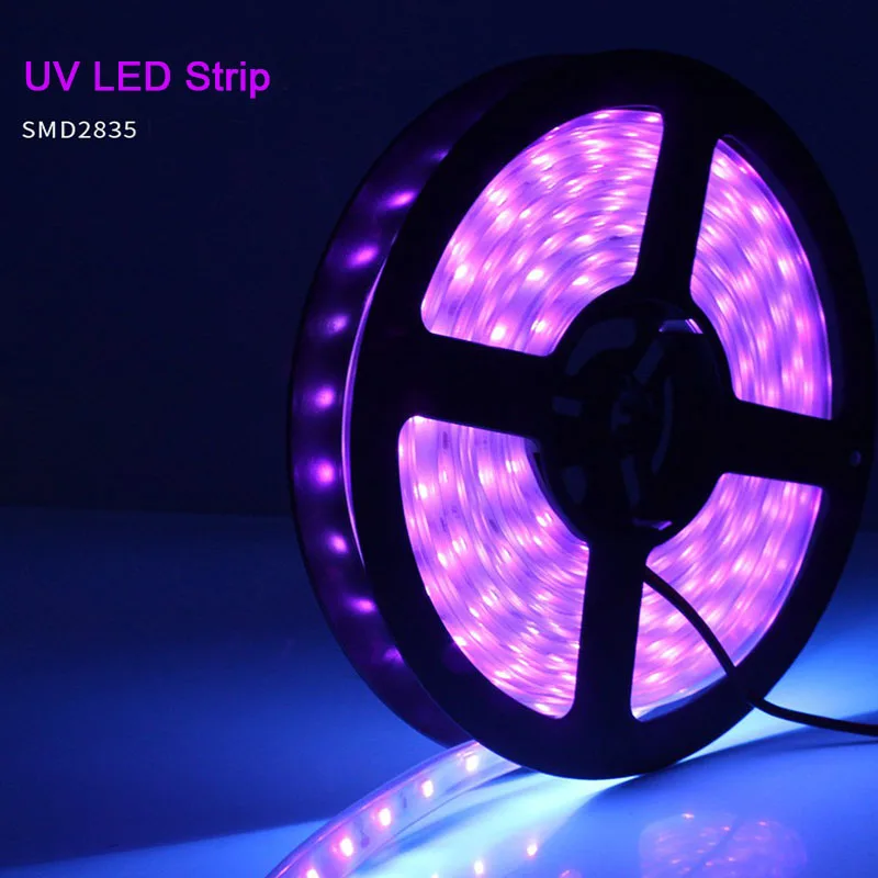 

Лидер продаж, ультрафиолетовая гибкая светодиодная лента 2835 SMD 395-400nm, 60 светодиодов на метр, неводонепроницаемая Светодиодная лента 300 Units3528