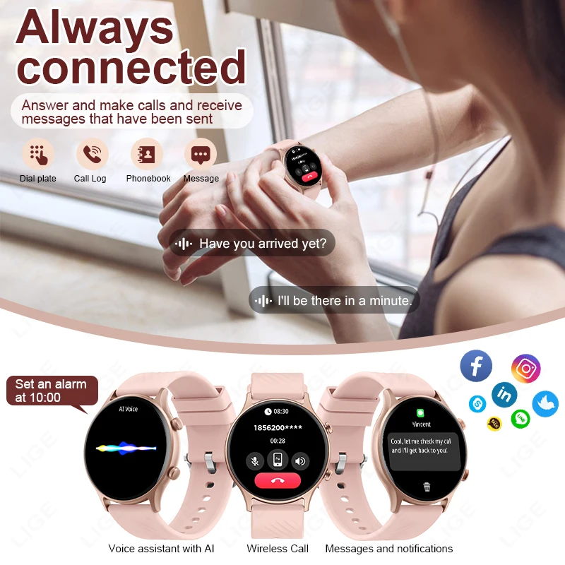 LIGE Ÿ Ʈ ð   Smartwatch  ȭ   ǰ ͸ GPS ƮĿ   Smartwatch