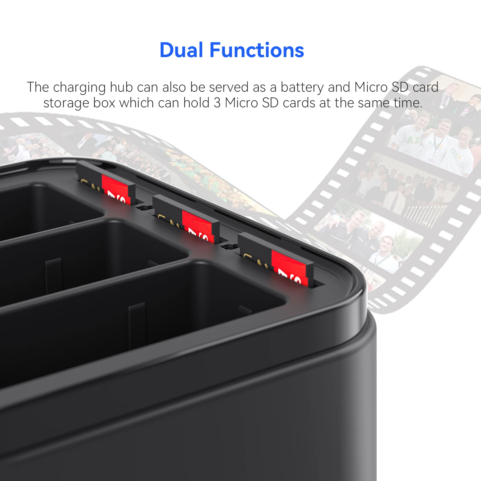 Description Picture 6 of item3-Way Battery Charger Hub For GoPro 13 Charging Box Dock Manager Charger Stand For GoPro Hero 13 Camera Accessories