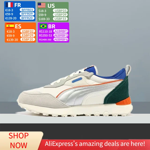 Puma Rider FV : baskets décontractées basses élégantes, haute performance, amortissantes, offrant un bon maintien et un ajustement parfait (unisexe) - Blanc 387672-46 1
