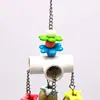 Parrot Bite Toy Four Corner Stainless Steel Parrot Bite Soup Spoon String Toy Puzzle Swing Hanging Ring Bird Toy 4