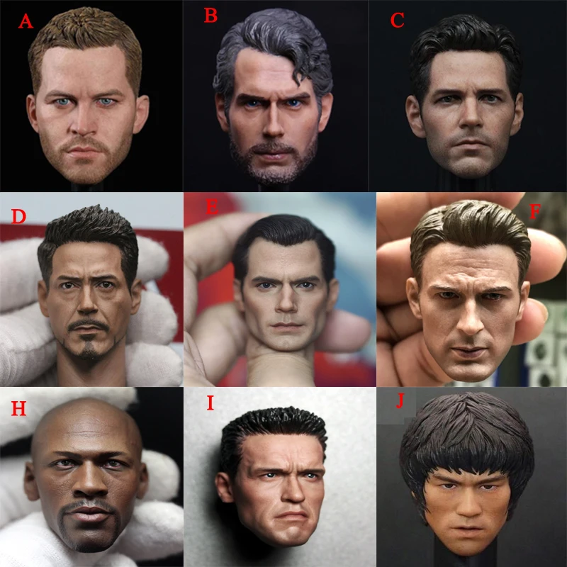 1/6 Scultura Testa Maschile Americana Alexander Negan Cruise Jason Star Head Sculpt Per Figura D'Azione Del Corpo Tbl Da 12"