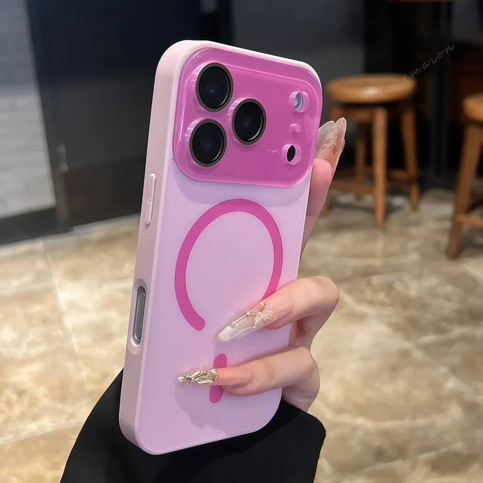 Official Original Magnetic Phone Case For iPhone 17 Air 11 12 13 14 15 16 17 Pro Max Magsafe Big Window Charging Protector Cover