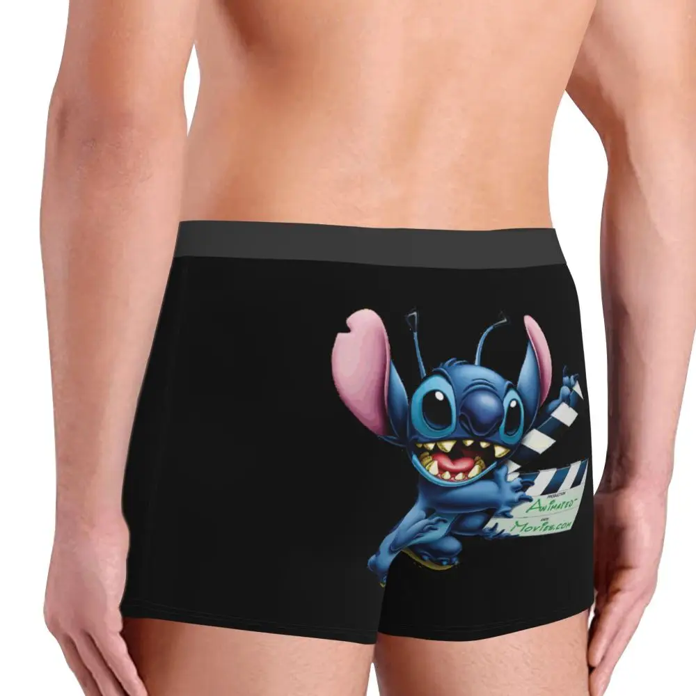 Custom Stitch Lion Cute Boxers Shorts Men's Disney Movie Briefs Underwear Fashion Underpants