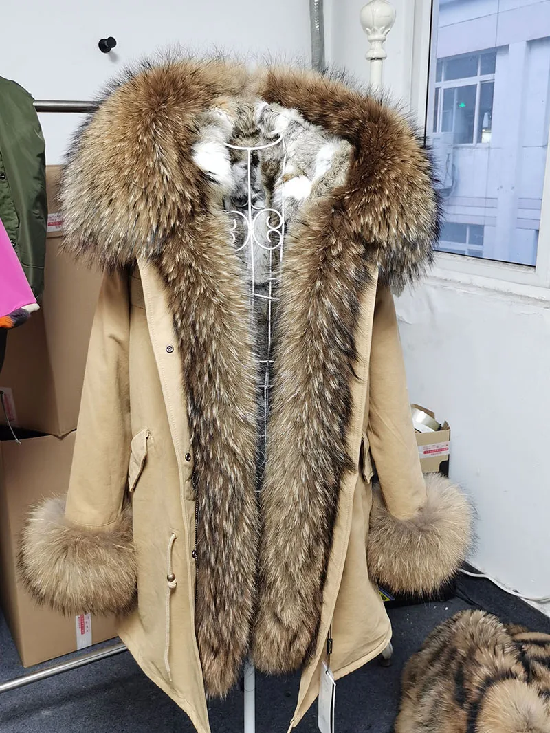 Vexaroa fox fur collar women's winter coat detail