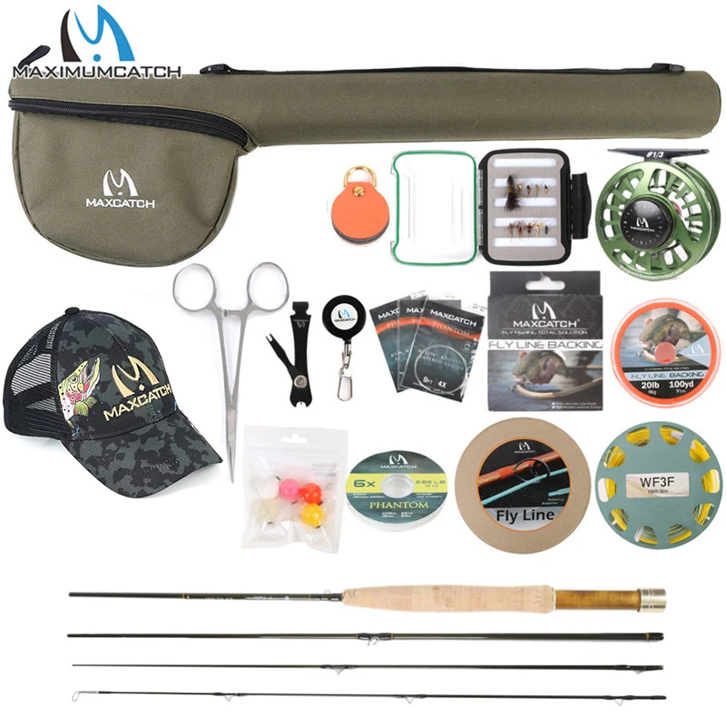 Maximumcatch 6ft7.6ft 1/2/3 Wt Fly Fishing Rod Kit Combo Small Stream