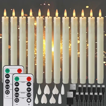 Rechargeable Flameless Taper Candles 1