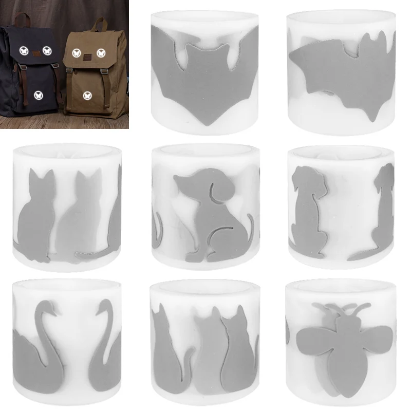 Silver Reflective Animal Design Thermal Patches - DIY Iron-On Transfers