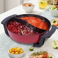 Pot de canard mandarin de 6l, Double marmite à Fondue chinoise, grande capacité, multifonctionnel, rouge, pour fête à la maison 4