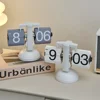Auto Flip Calendar Clock Nordic Home Decor Figures Clocks Stainless Steel Mechanical Auto Flip Office Living Room Desk Decor 3