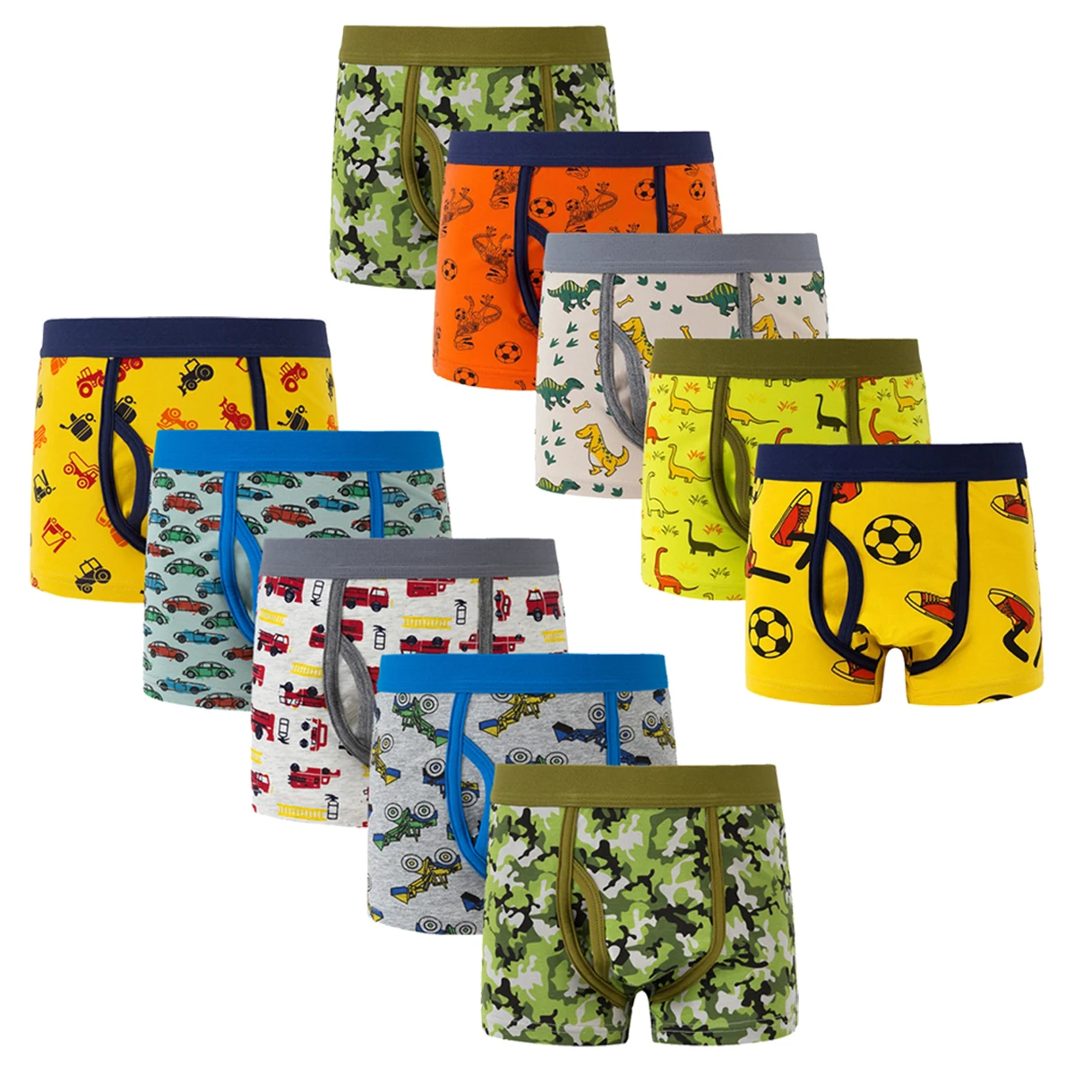 Boys Cotton Boxer Brief Underwear Pack of 5