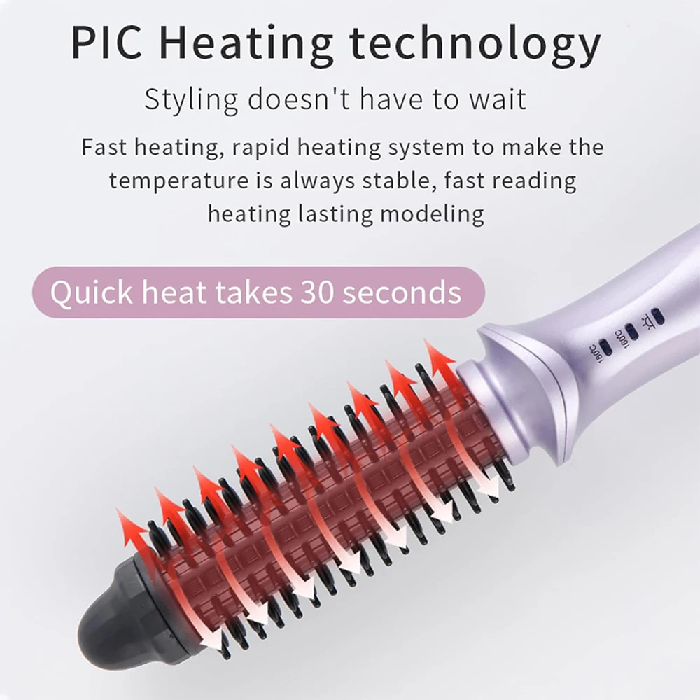 3/4 Inch Curling Iron Brush Fast Heating Ceramic Tourmaline Hair Curling Wand Travel Hot Brush with Barrel for All Hair Types